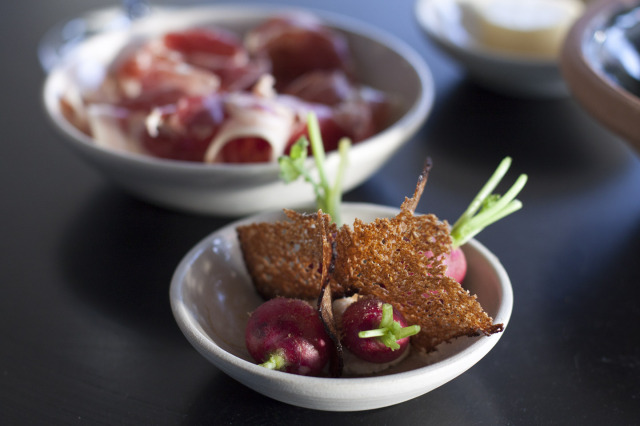 Bellotta and smoked cream cheese with radishes